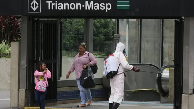 ضدعفونی مترو شهر سائوپائولو