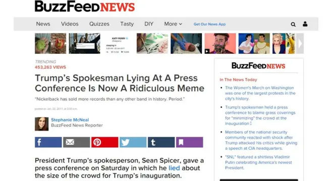 BuzzFeed 报道 特朗普新闻发言人称媒体不实报道