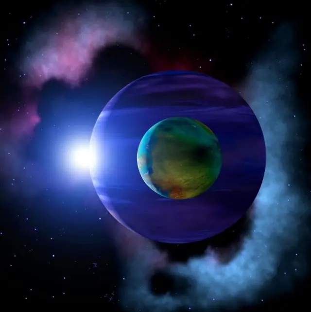 Un exoplaneta y su luna