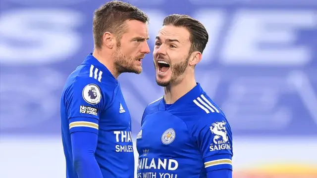 جیمز مدیسون (راست) و جیمی واردی بازیکنان لستر سیتی