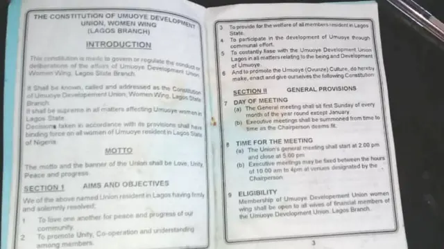 Akwụkwọ iwu ndị otu 'Town Union' nke obodo Umuoye