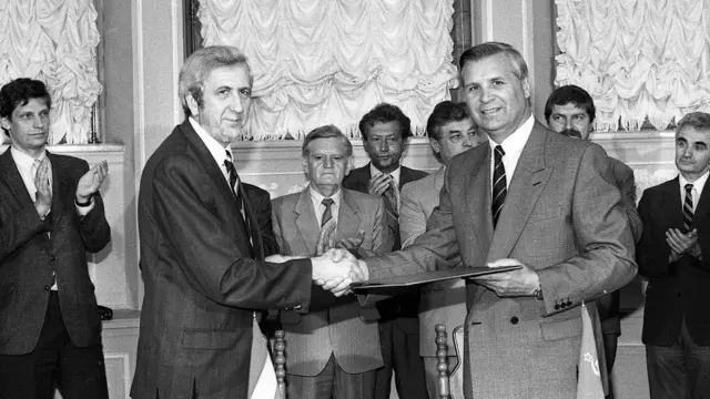 Анатолій Зленко зі своїм угорським колегою