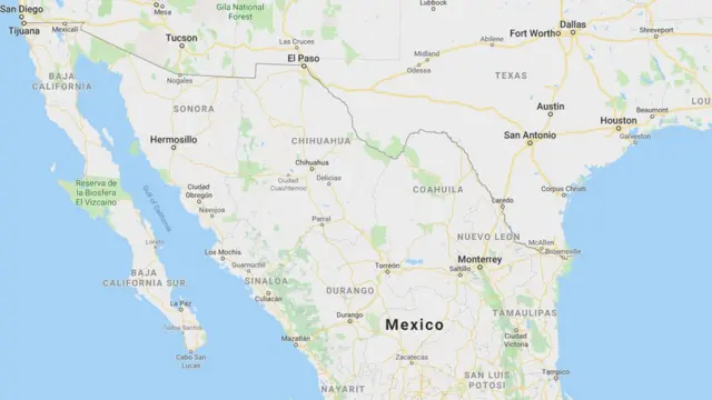 Ikarita yerekana urubibi hagati ya Amerika na Mexico