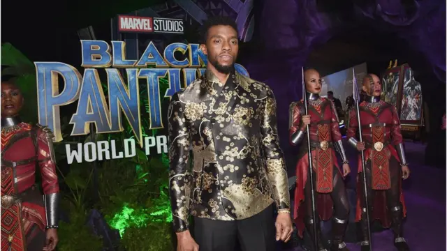 Chadwick Boseman na estreia do filme