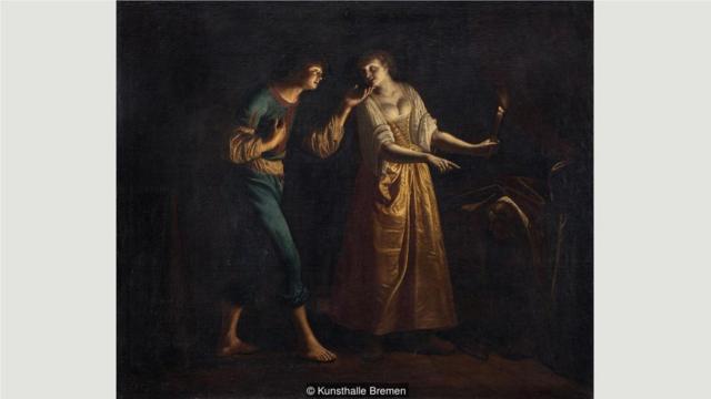 库温伯格1632年的作品《情人》在展览"爱情是什么？"的情色展区中展出。