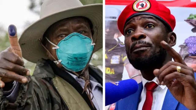 Yoweri Museveni ati Bobi Wine