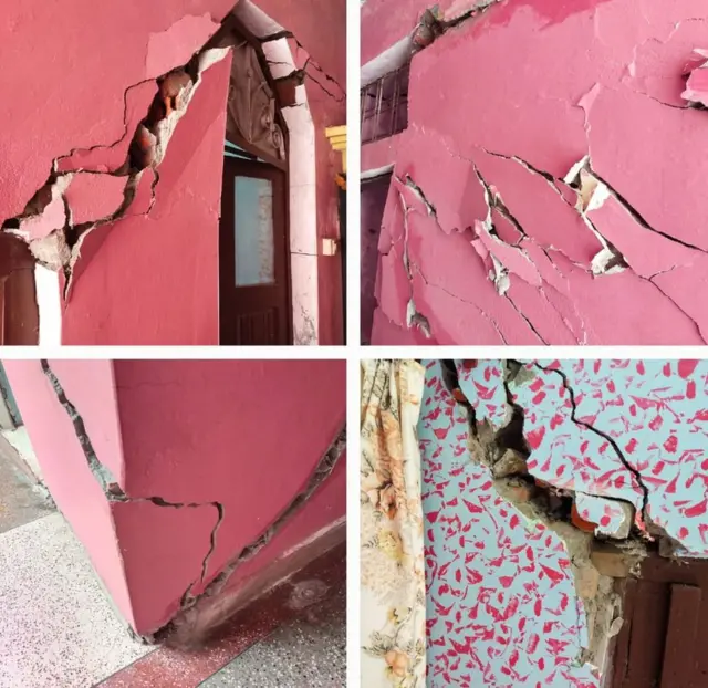 कर्णप्रयाग के घरों में दरारें