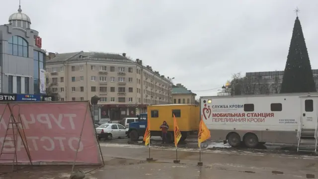 Октябрьская площадь в центре Пскова