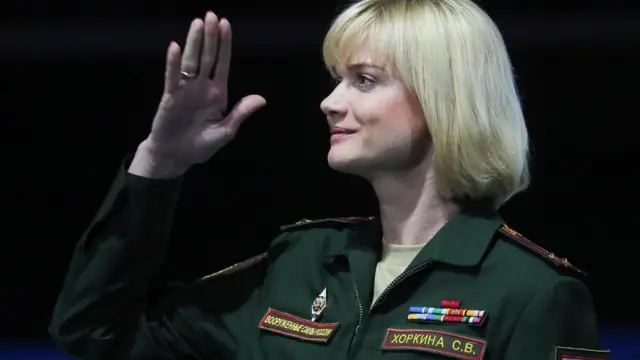 Светлана Хоркина в военной форме ВС РФ