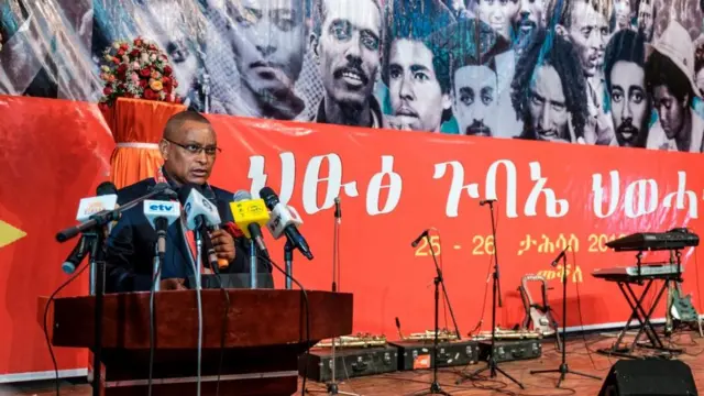 Debretsion Gebremichael, s'adressant ici aux membres du TPLF en janvier