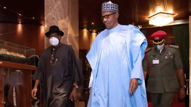 Goodluck Jonathan na Muhammadu Buhari