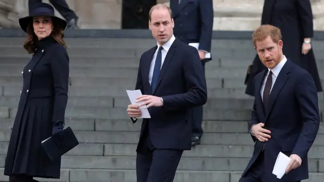 Герцог и герцогиня Кембриджские и принц Гарри