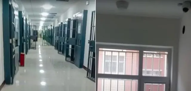 Secret filming obtained by the Bitter Winter activist group showed cells with bars and cameras