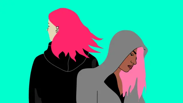 Ilustración de dos jóvenes