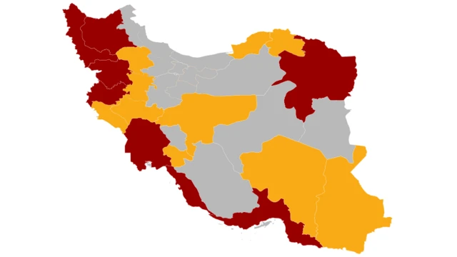 مناطق هشدار شیوع کرونا
