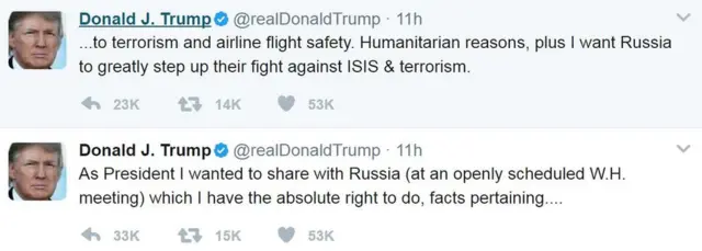 ट्रंप के ट्वीट