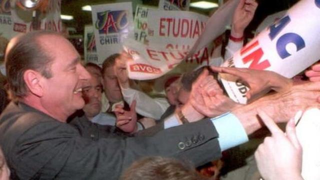Jacques Chirac campaigning before the 1995 presidential election