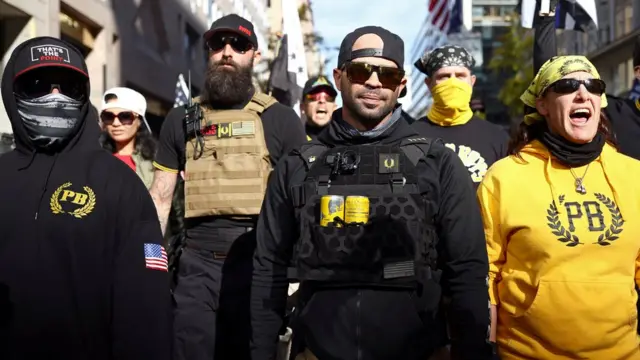 Proud Boys во время марша в Вашингтоне