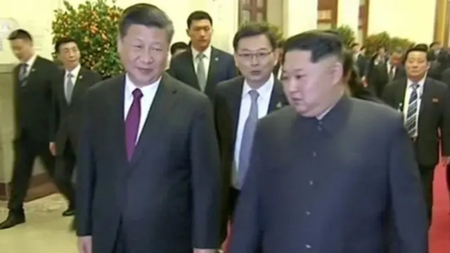 કિમ જોંગ ઉનની ચીનની મુલાકાત દરમિયાન.