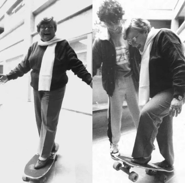 Erundina sobre um skate