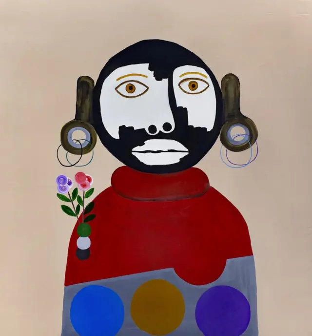 Tableau d'un personnage présentant une pigmentation de type vitiligo