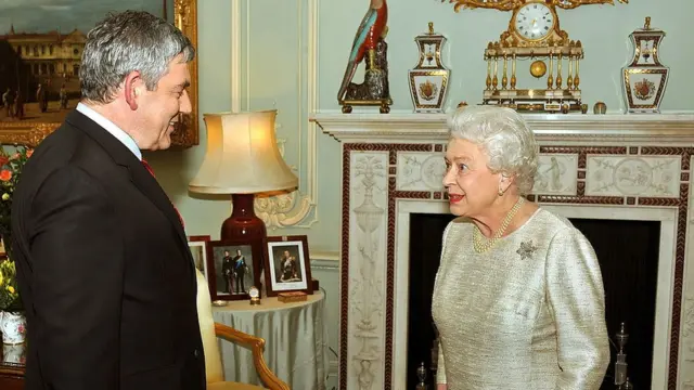 Gordon Brown and Queen Elizabeth II