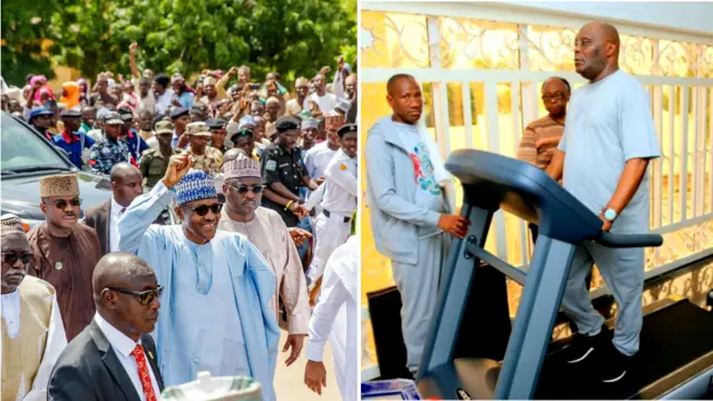 Asopo aworan buhari to nrin ati atiku to n ṣe ere idaraya