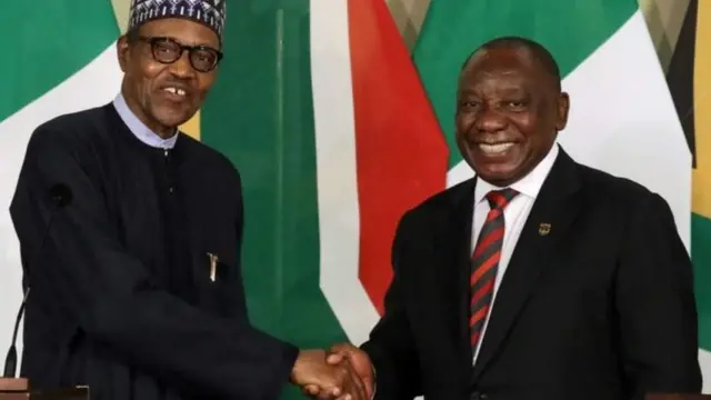 Shugaba Muhammadu Buhari da Shugaba Cyril Ramaphosa