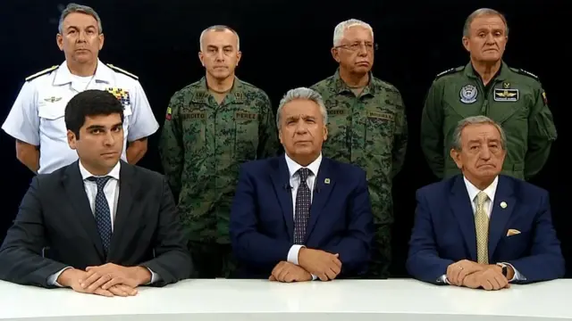 Lenín Moreno com o comando militar do Equador