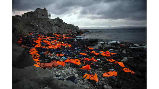 Lifejackets in Lesbos