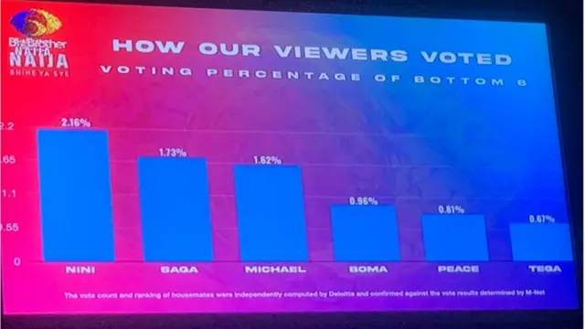 Chart of how viewers vote