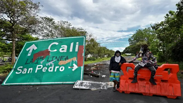 Bloqueo de protesta en Colombia