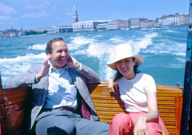 Marisol Escobar en Venecia en 1968 cuando representó a Venezuela en la Bienal que se celebra en la ciudad italiana.