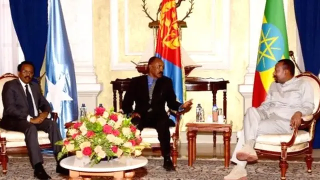 መራሒ ኤርትራ ፕረዚደንት ኢሳይያስ ኣፈወርቂን፡ መዘናኡ መራሕቲ ኢትዮጵያን ሶማልያን