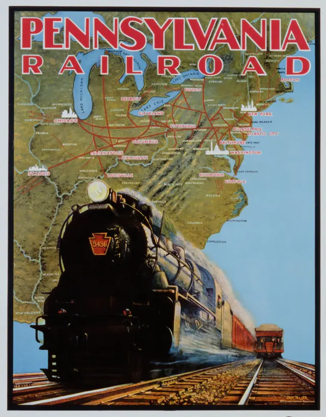 Un poster del Ferrocarril de Pensilvania.