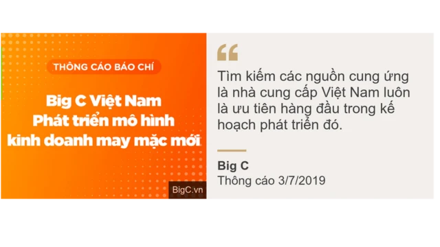 Trích thông cáo báo chí của Big C