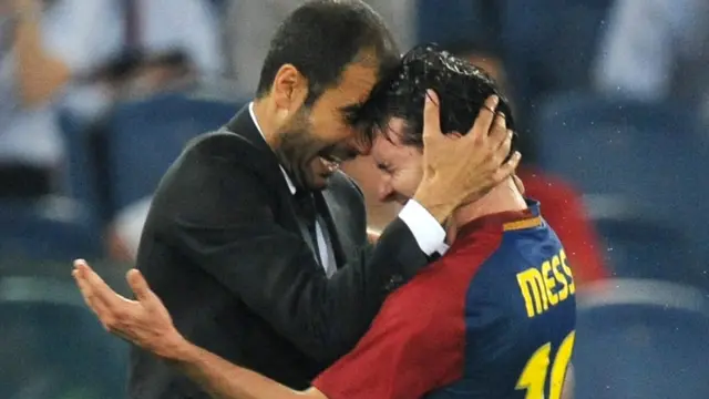 Guardiola y Messi
