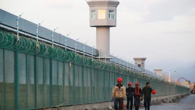 The perimeter of a vocational centre in Xinjiang