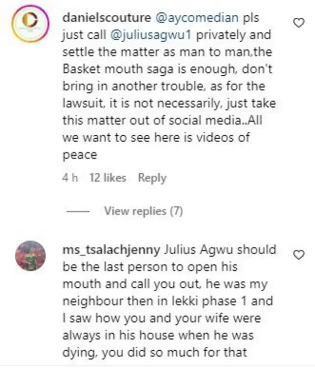 Fans react to di beef wey dey go on for di comedy industry