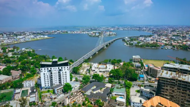 Landscape of Ikoyi neighbourhood for Lagos wey show Lekki-Ikoyi Link bridge