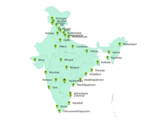 भारतातली रडार असणारी हवामान केंद्र