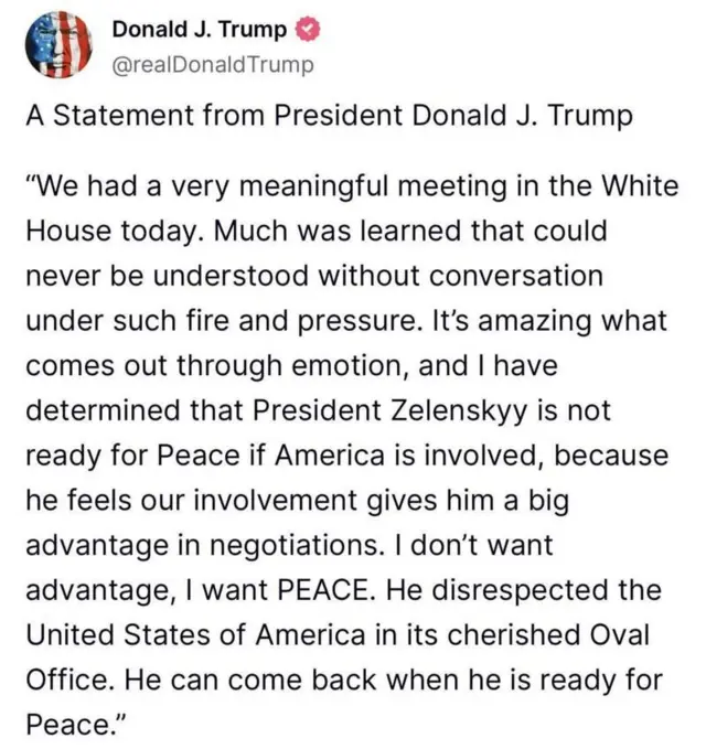 ट्रंप का बयान 