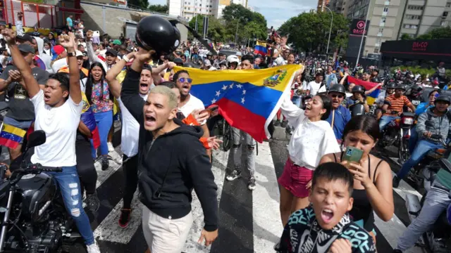 Manifestantes en Caracas