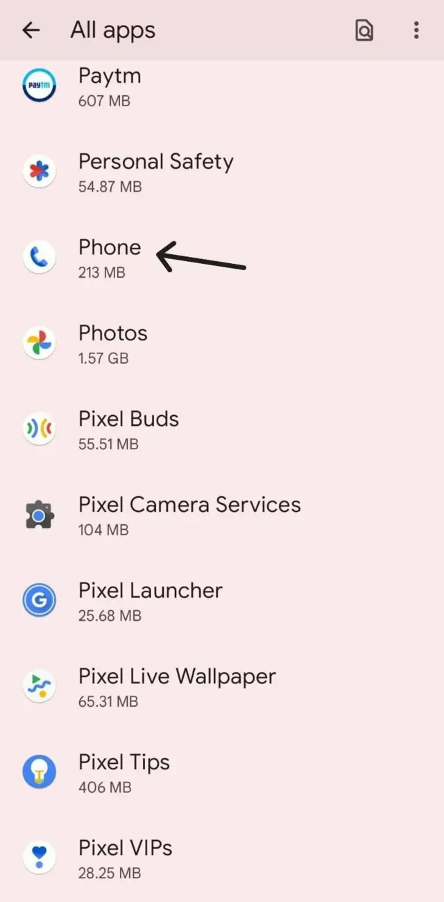 आता ऑल 'अ‍ॅप्स'मधील फोन अ‍ॅपवर क्लिक करा