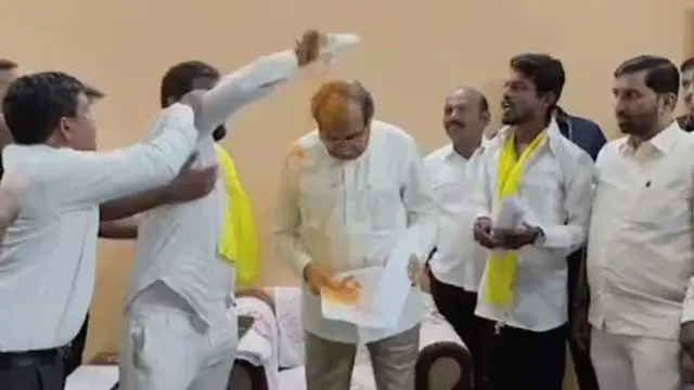 राधाकृष्ण विखे-पाटील यांच्यावर भंडारा उधळला.