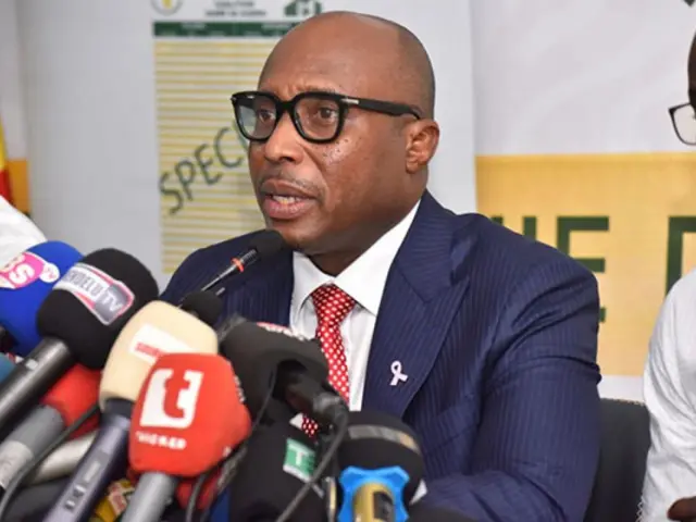 Barthélemy Toye Dias s'exprime devant la presse (décembre 2024).