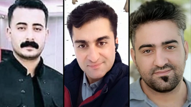 پرتره‌هایی از پژمان سلطانی ۳۲ ساله، رزگار بیگزاده بابامیری ۴۷ ساله و سوران قاسمی ۲۸ ساله