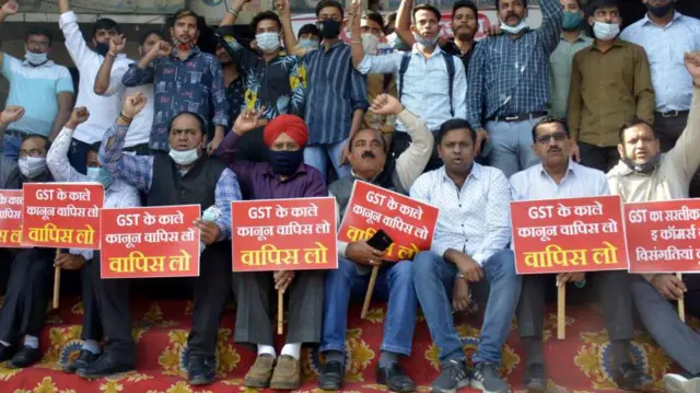 साल 2021 में ग़ाज़ियाबाद में जीएसटी का विरोध