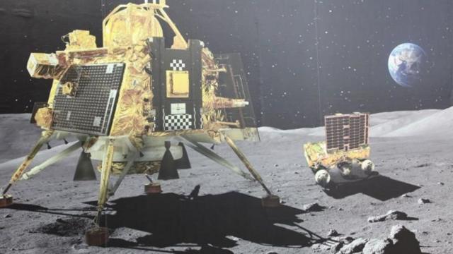 चंद्रमा पर चंद्रयान और रोवर प्रज्ञान