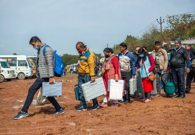 EVM carried by workers